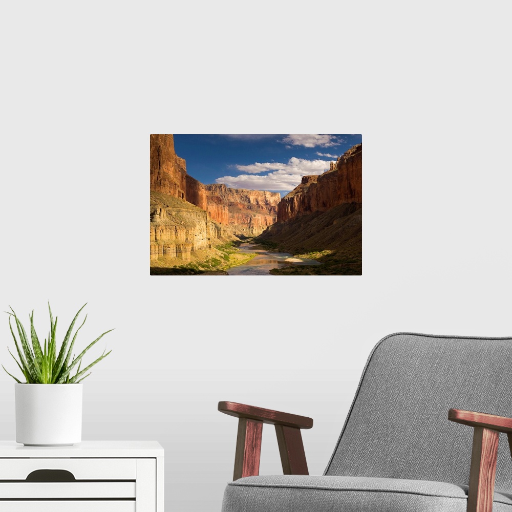 A modern room featuring Decorative artwork perfect for the home or office showing the Colorado river as it winds the Gran...