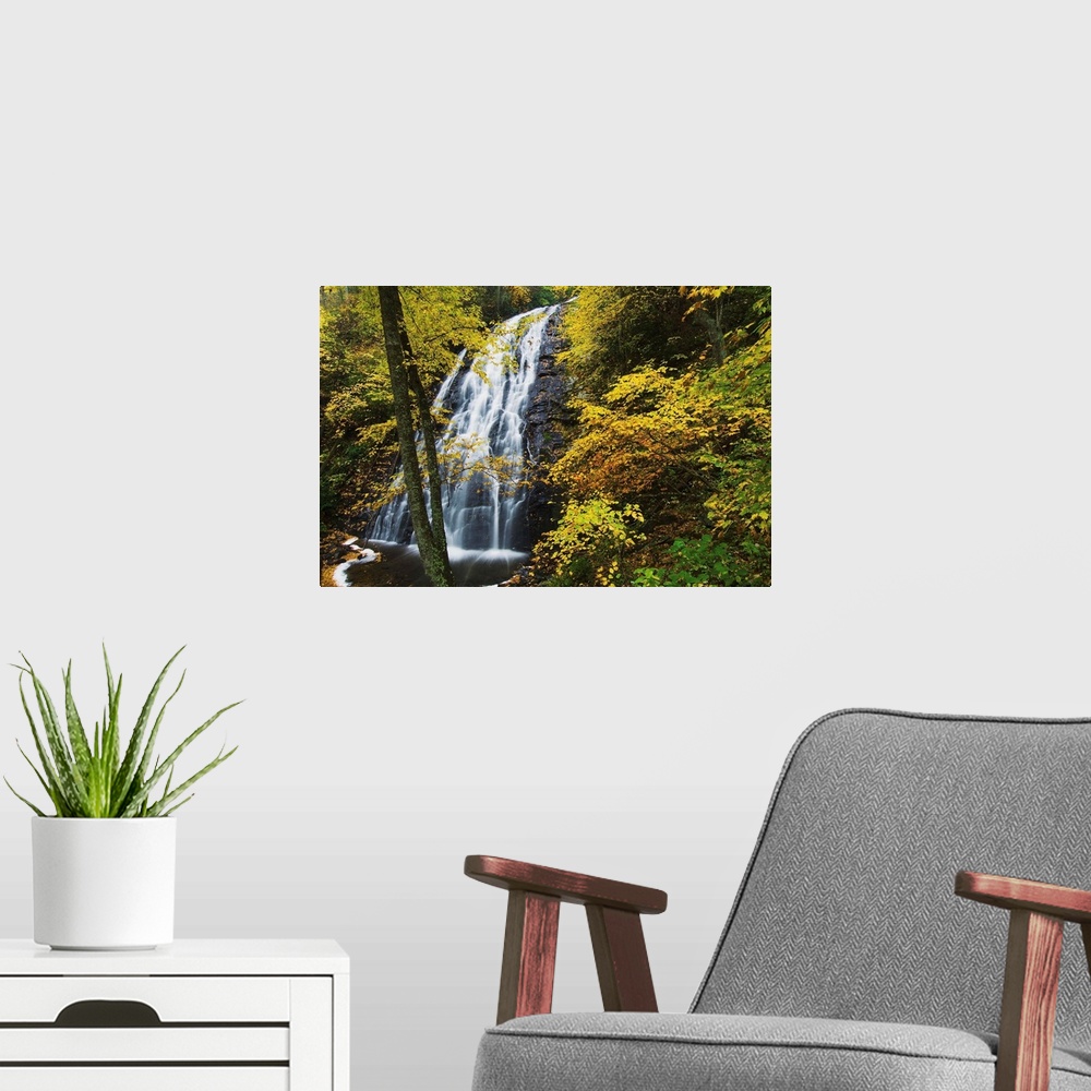 A modern room featuring Waterfall, Blue Ridge Parkway, North Carolina