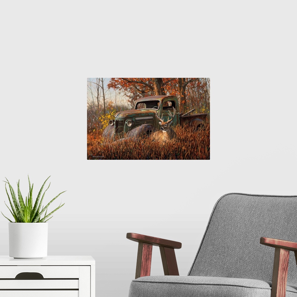 A modern room featuring A Buck And A Truck