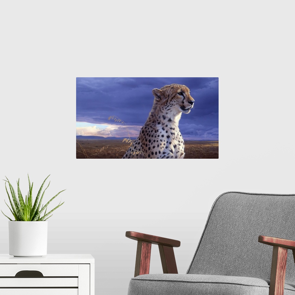 A modern room featuring African Tempest - Cheetah