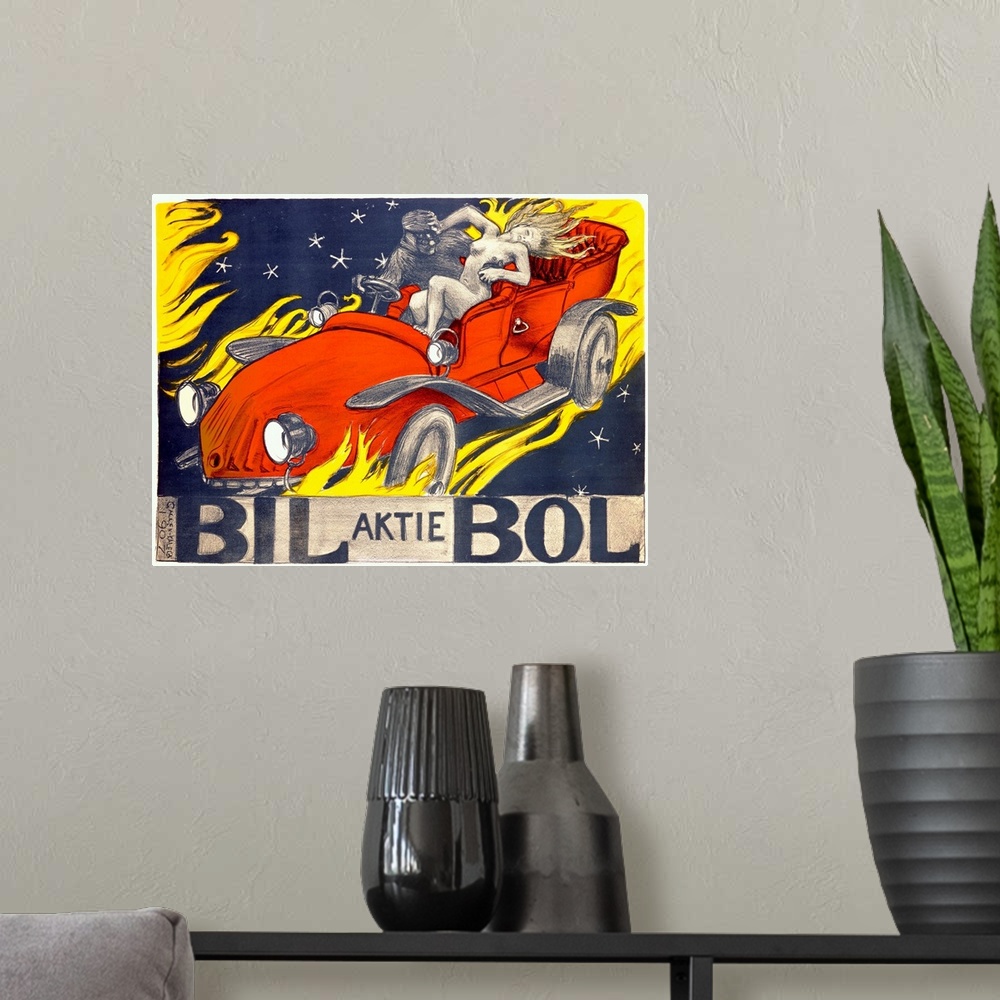 A modern room featuring Bil Bol, Vintage Poster, by Akseli Gallen Kallela