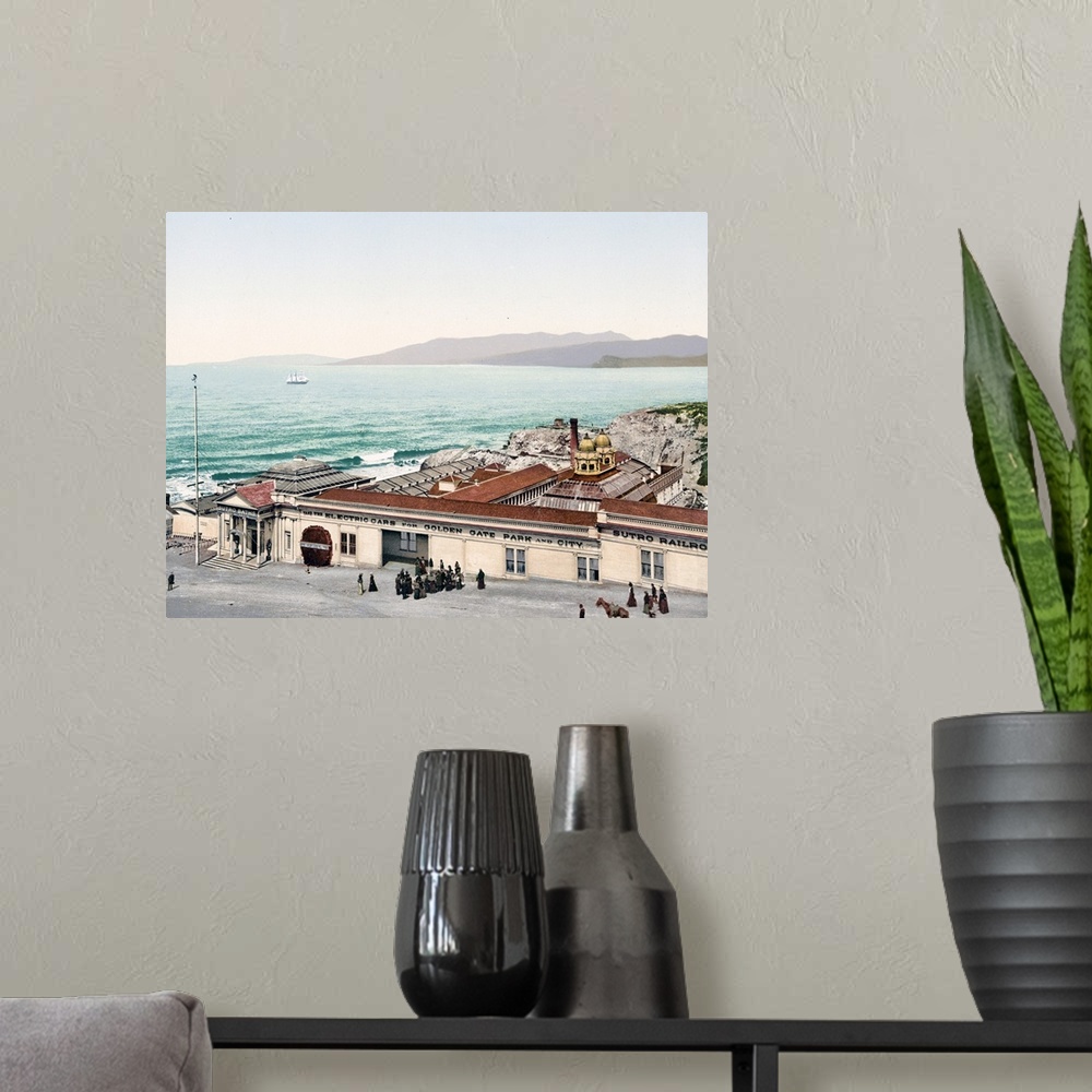A modern room featuring Sutro Baths and the Golden Gate San Francisco California Vintage Photograph