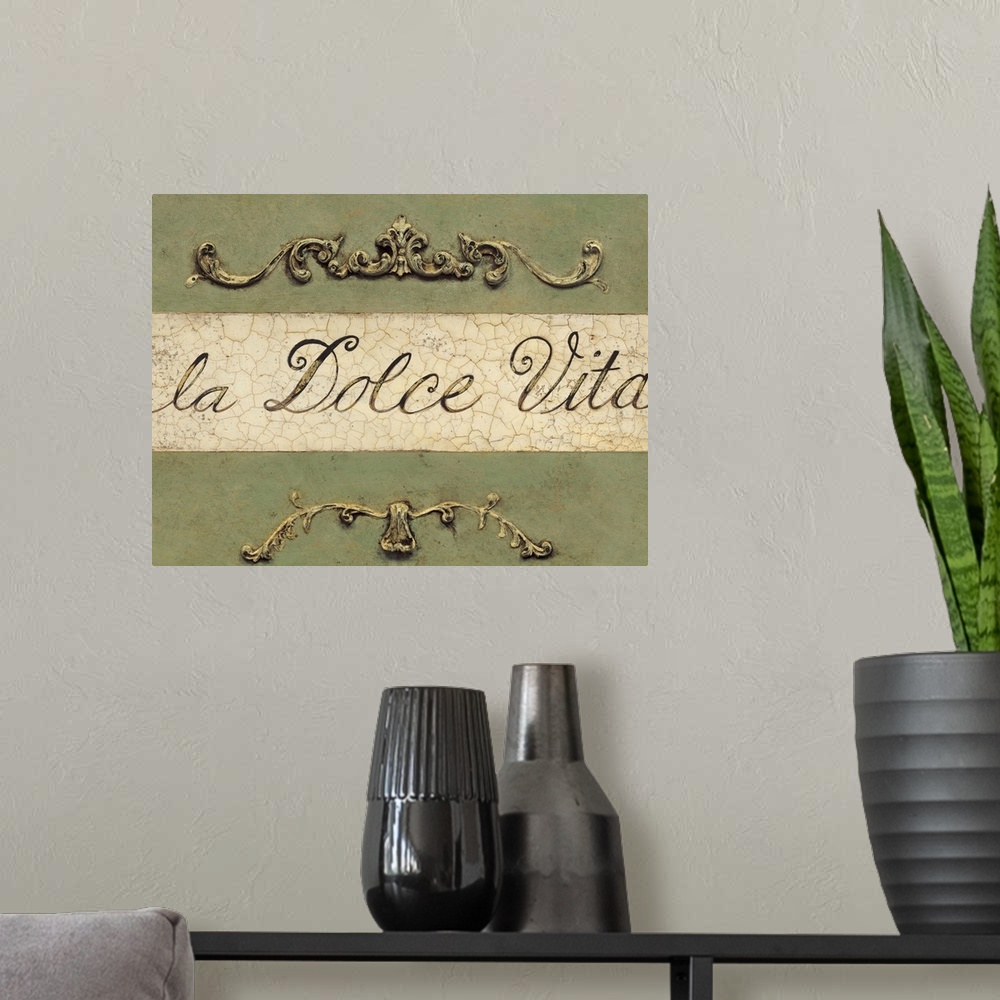 A modern room featuring Dolce Vita Plaque