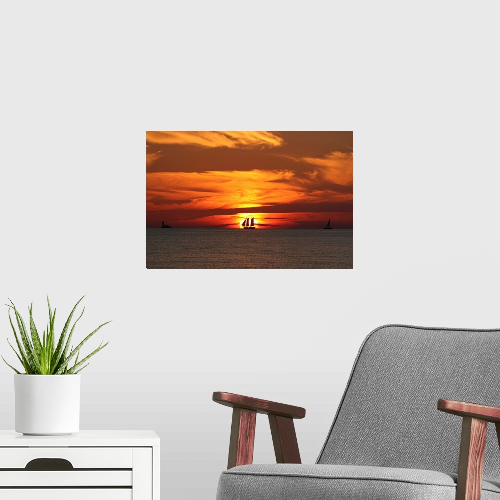 A modern room featuring Bullseye Sunset