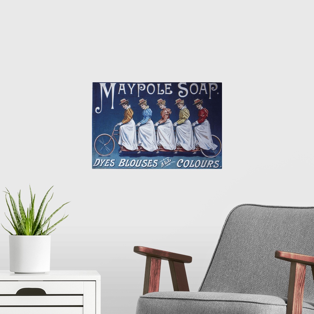 A modern room featuring Maypole Soap - Vintage Dye Advertisement