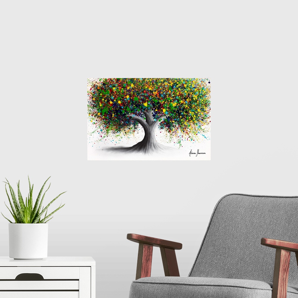 A modern room featuring Floral Peace Tree