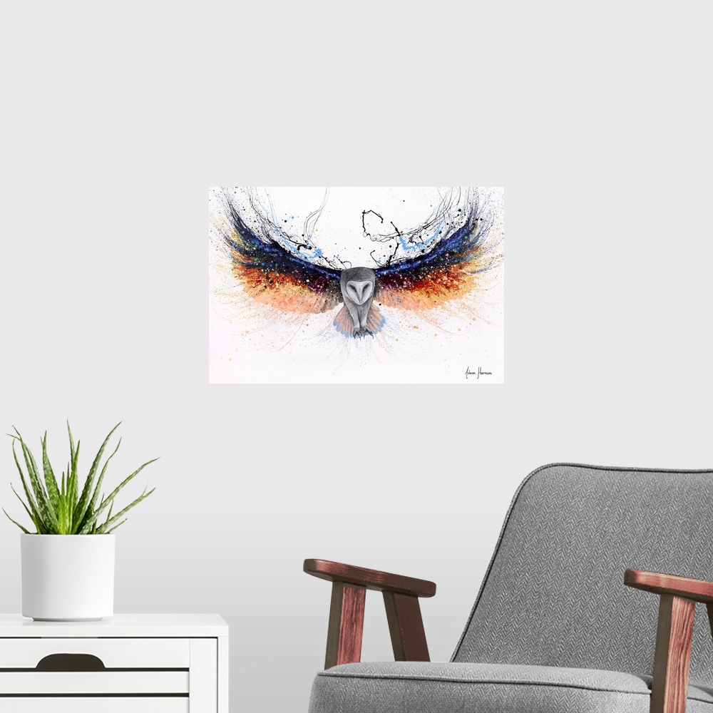 A modern room featuring Omnipotent Owl