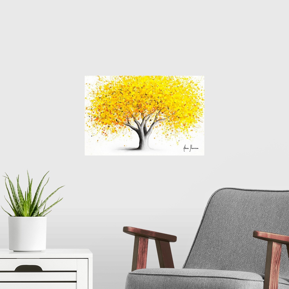 A modern room featuring Powerful Pollen Tree
