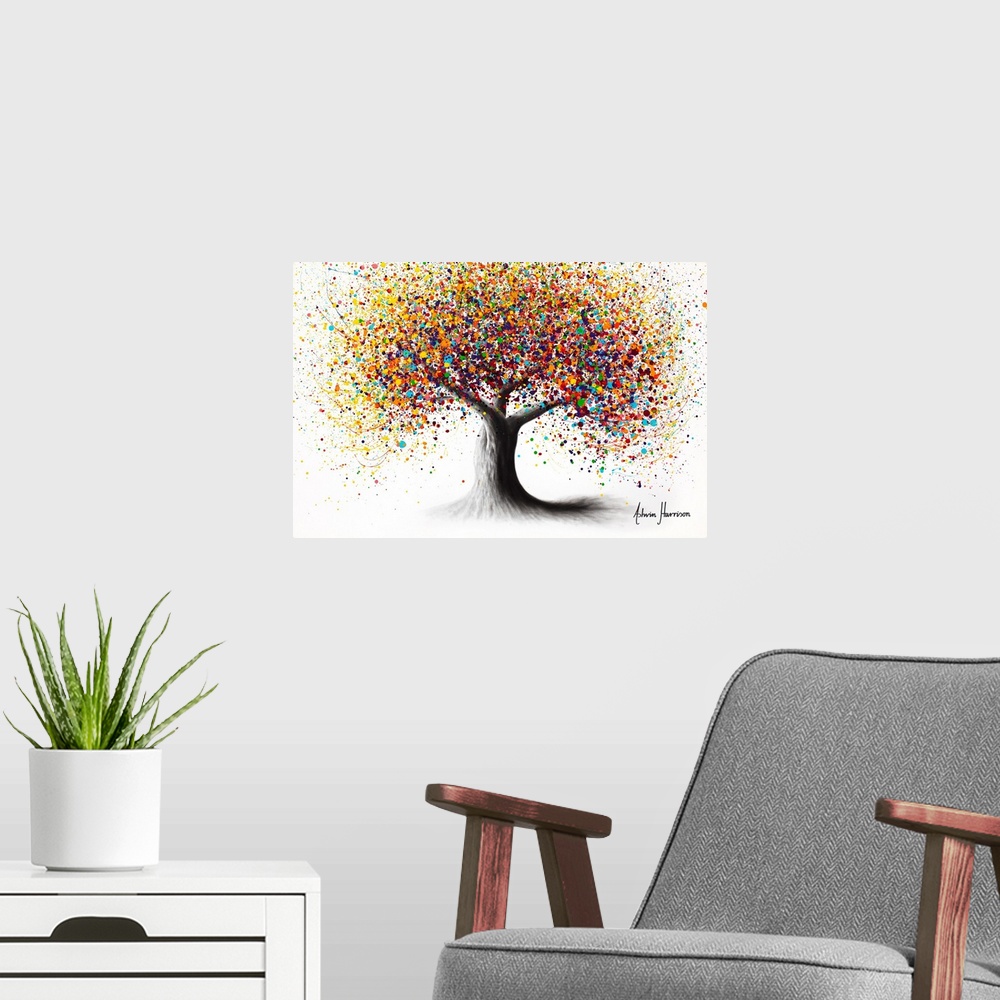 A modern room featuring Rainbow Soul Tree