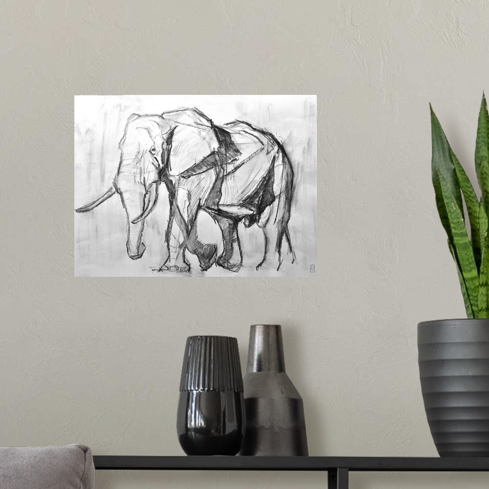 A modern room featuring African Bull Elephant, 2019