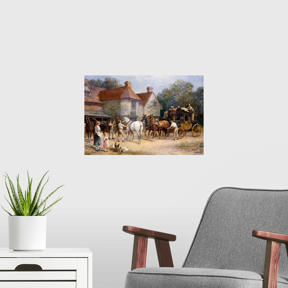 A modern room featuring Changing Horses