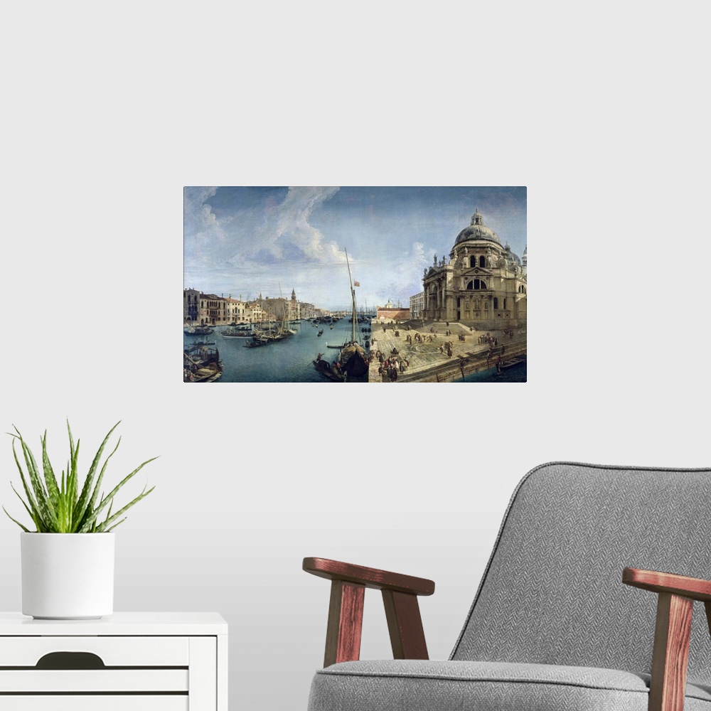 A modern room featuring Entrance to the Grand Canal and Santa Maria della Salute, Venice