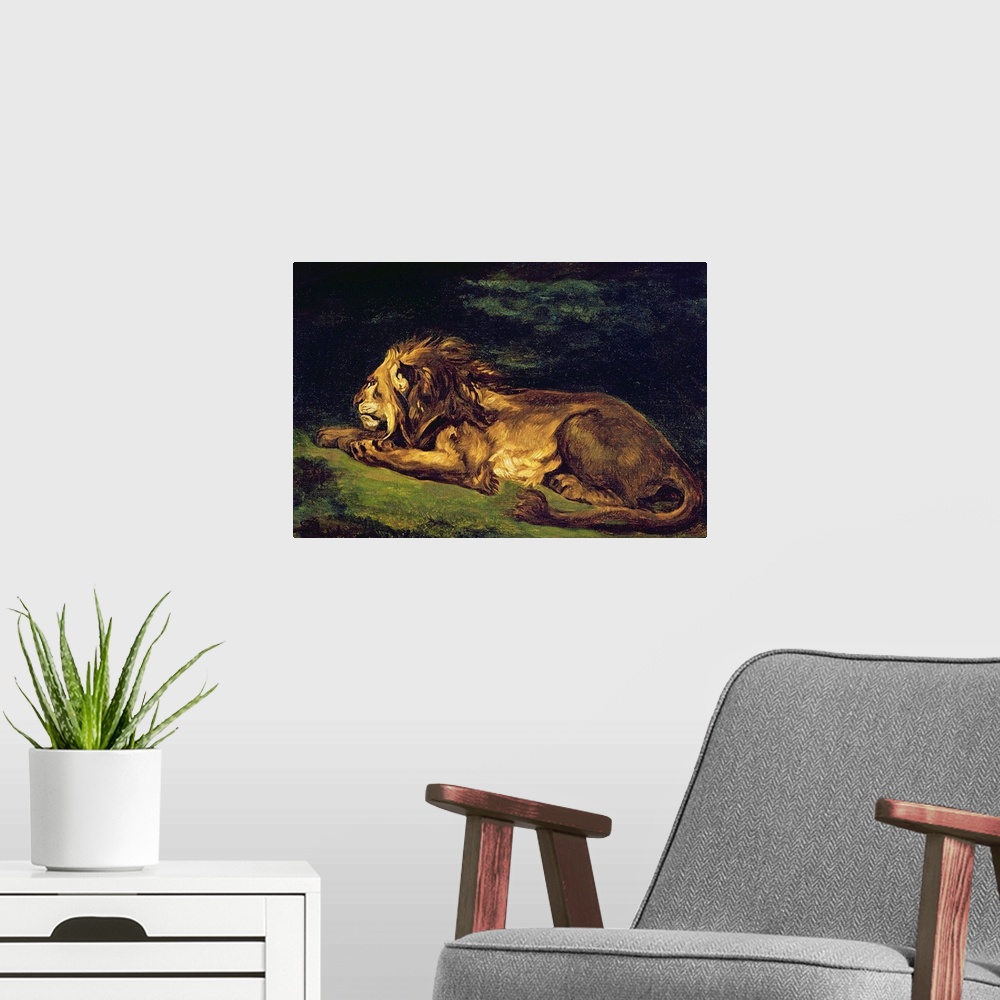 A modern room featuring Lion Resting