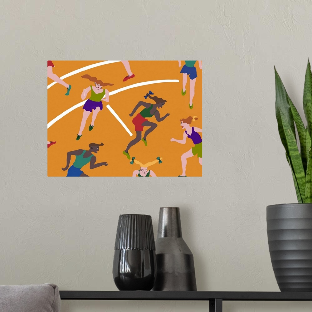 A modern room featuring Olympic Runners, 2023