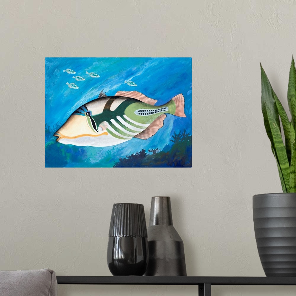 A modern room featuring Picasso Triggerfish