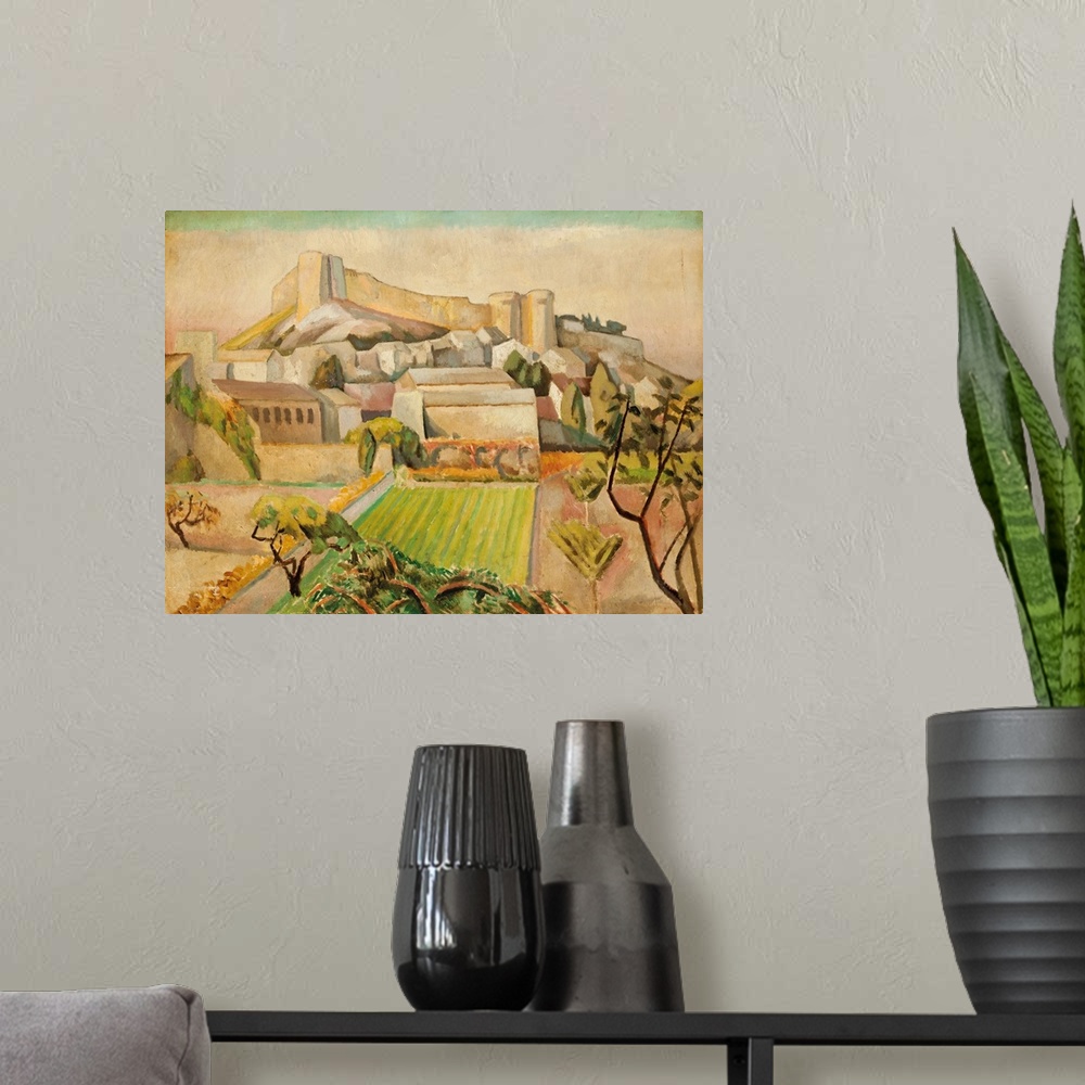A modern room featuring Provencal landscape (oil on canvas)