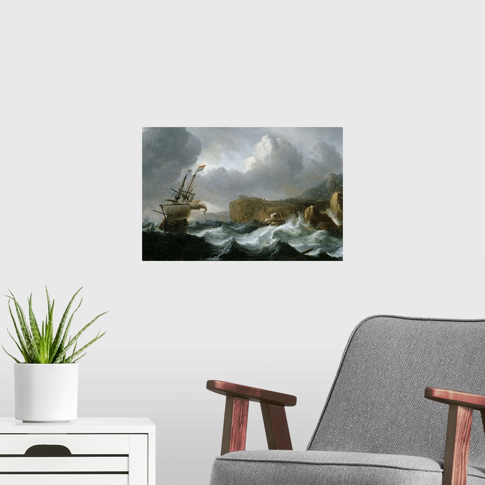 A modern room featuring Stormy Sea
