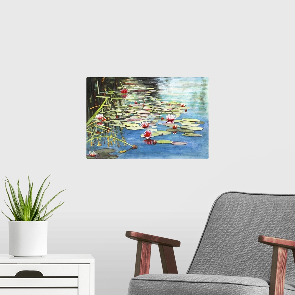 A modern room featuring Waterlilies, 2021