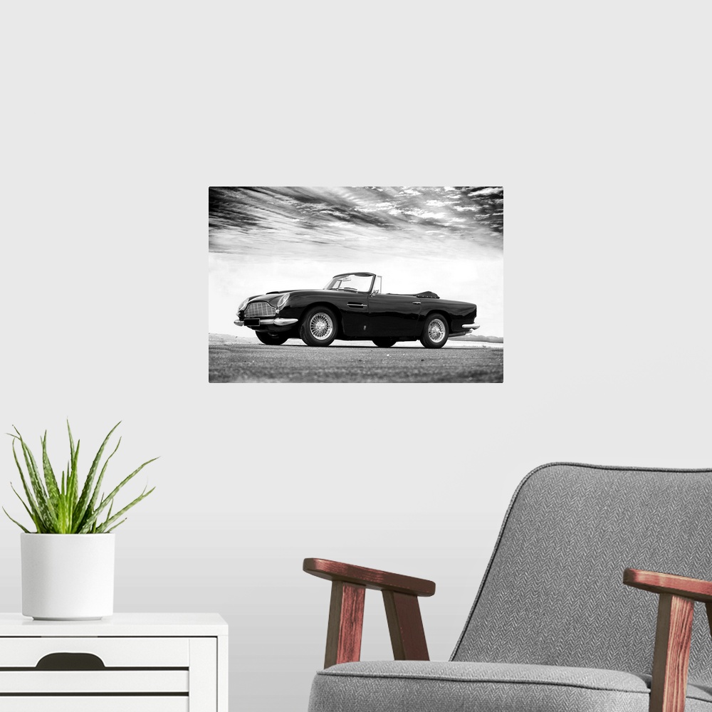 A modern room featuring Aston-Martin DB5 1964