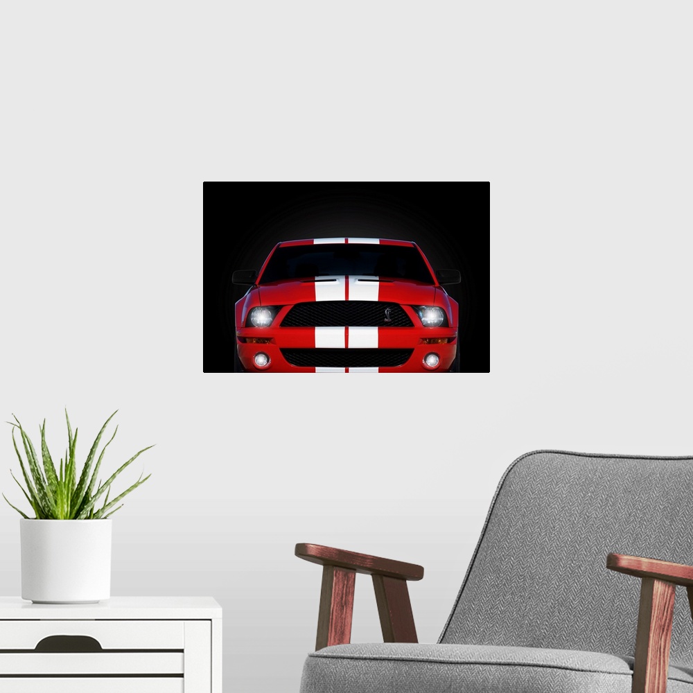 A modern room featuring Shelby Mustang GT500