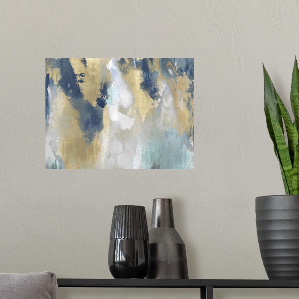 A modern room featuring Abstract Aqua Stains