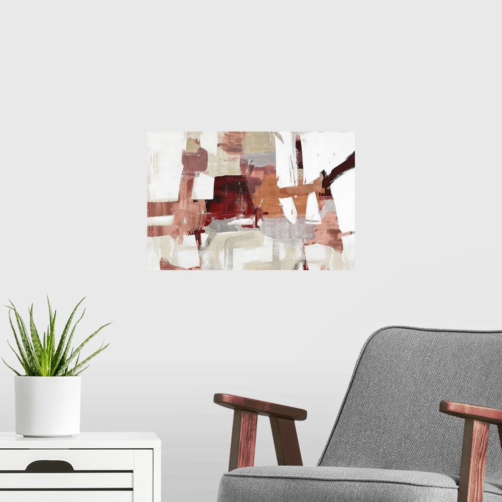 A modern room featuring Abstract Collage Terra