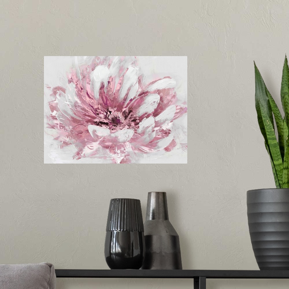 A modern room featuring Abstract Flower II Pink