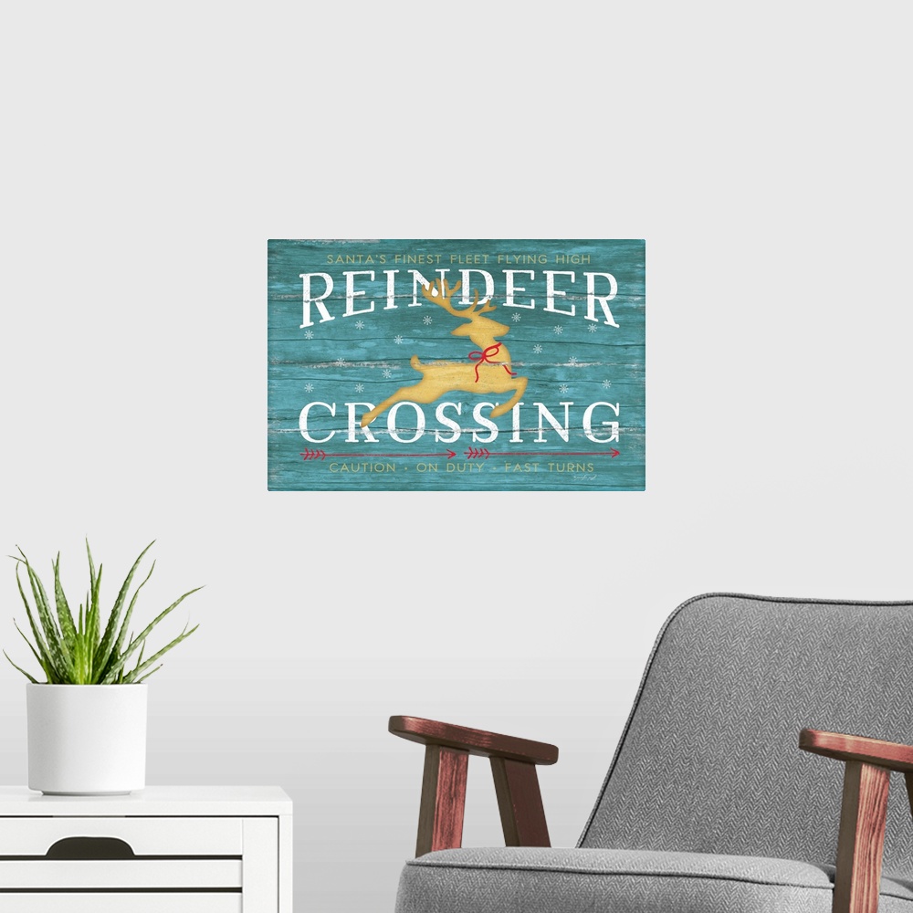 A modern room featuring Reindeer Crossing