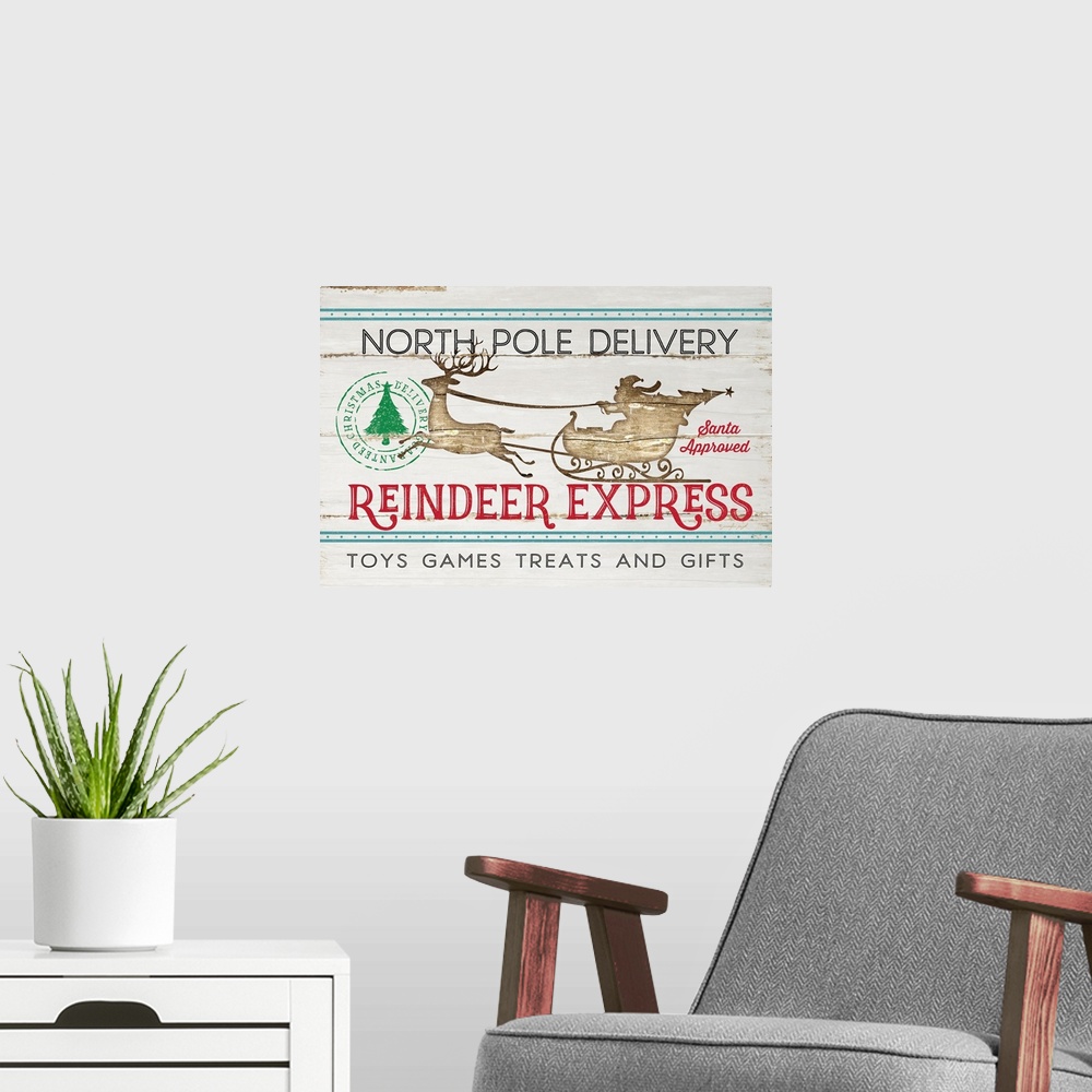 A modern room featuring Reindeer Express