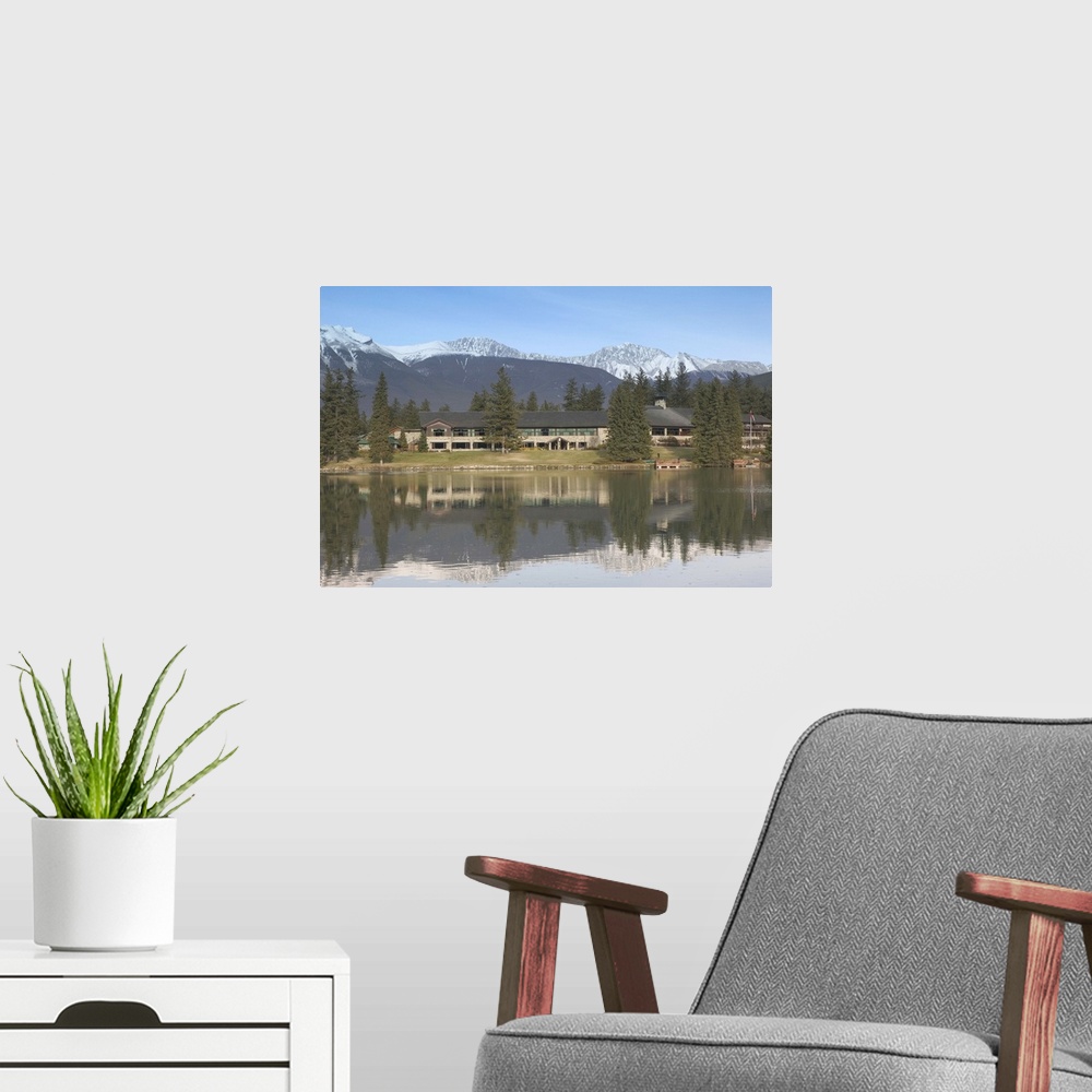 A modern room featuring Alberta, Jasper National Park, Jasper, Jasper Park Lodge from Lake Beauvert