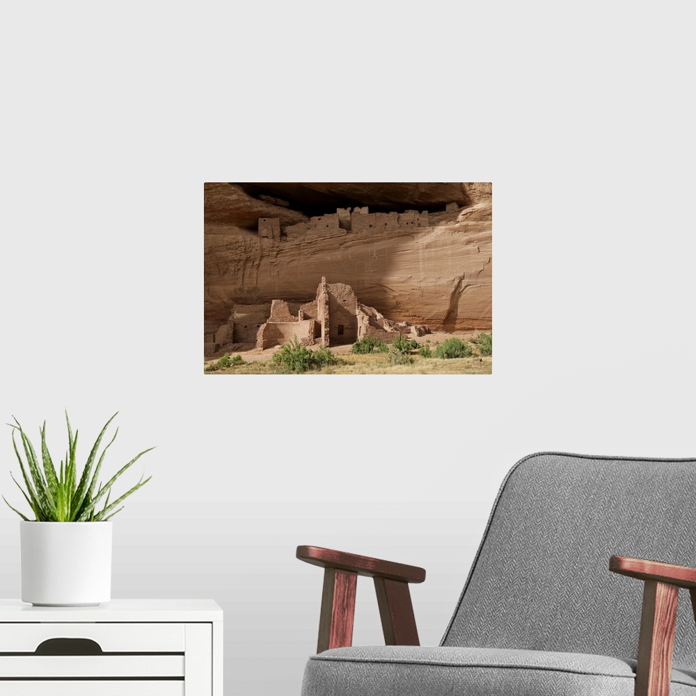 A modern room featuring Canyon de Chelly, Arizona, United States. Navajo Nation. Remaining ancient cliff dwellings at the...