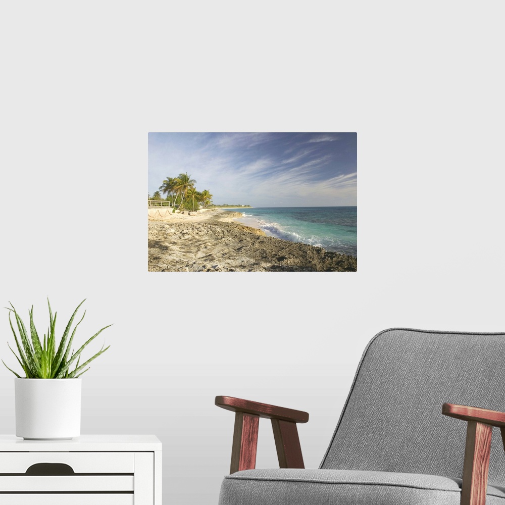 A modern room featuring BAHAMAS- Abacos-"Loyalist Cays"-Elbow Cay-Hope Town:.Hope Town Beach North / Morning View