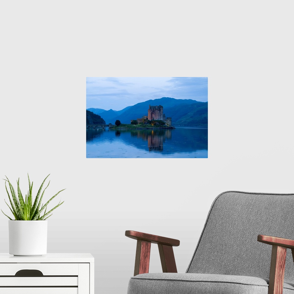 A modern room featuring Beautiful Eileen Donan Castle in Western Dornie in Highlands os Scotland the most photographed ca...
