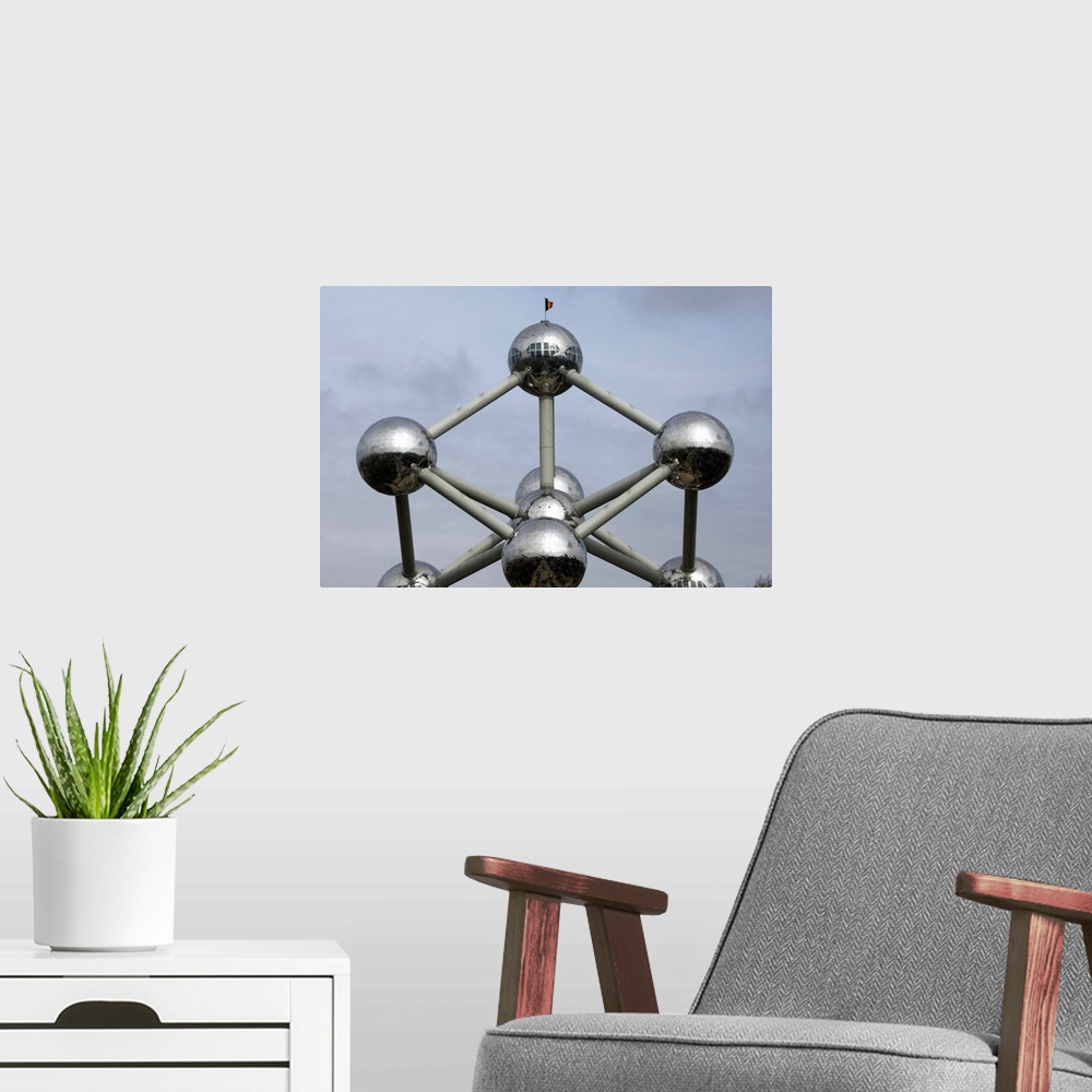A modern room featuring Belgium, Brussels, Atomium. Futuristic building built for the International Exhibition of Brussel...