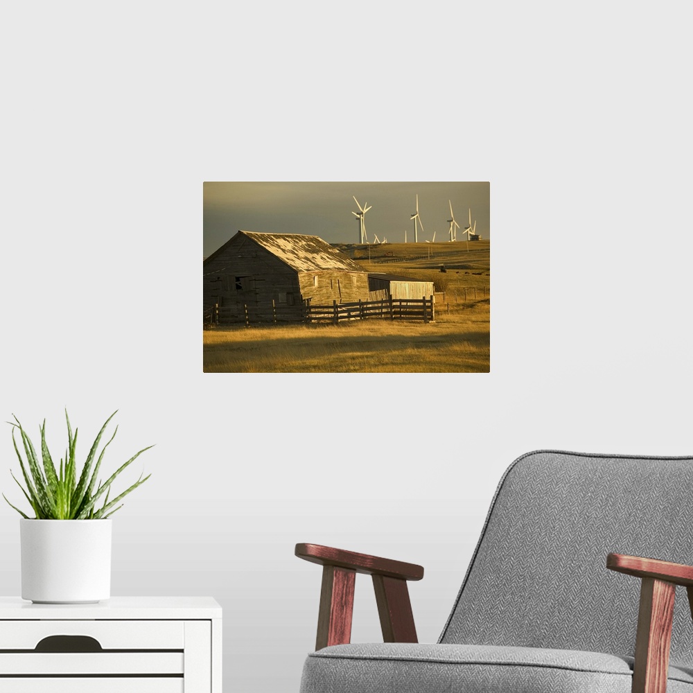 A modern room featuring Canada, Alberta, Crowsnest Pass Area, Cowley Ridge Wind Farm