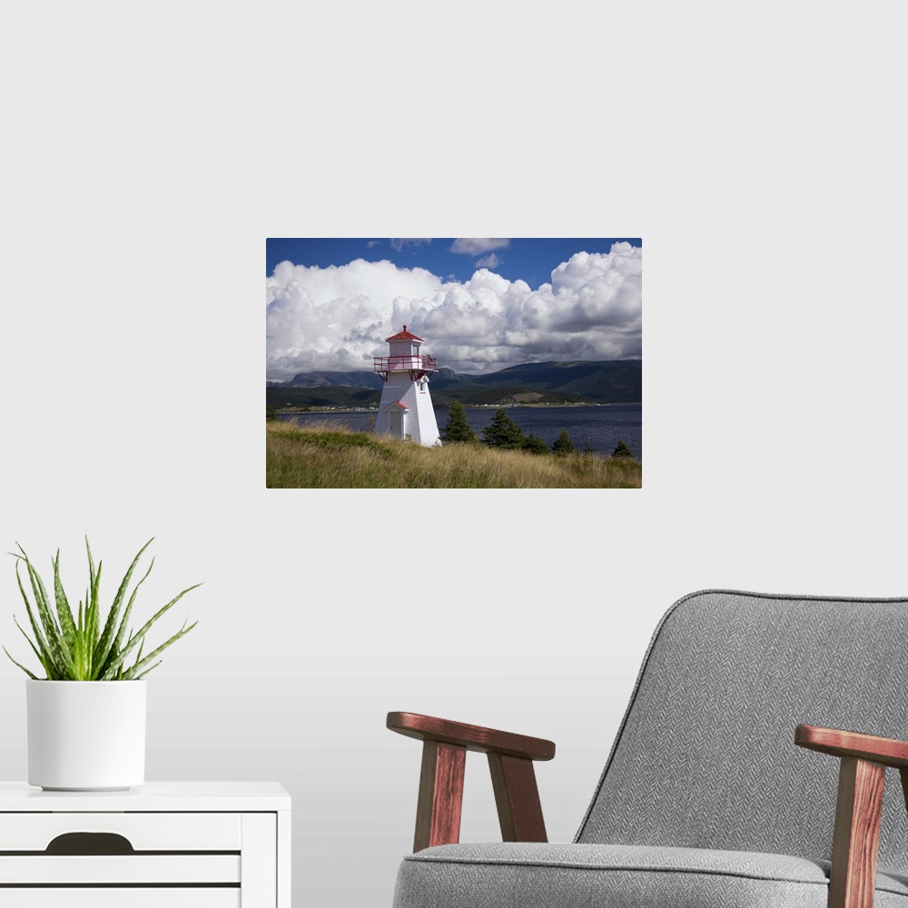 A modern room featuring North America, Canada, Newfoundland and Labrador, Gros Morne National Park, Woody Point Lighthouse