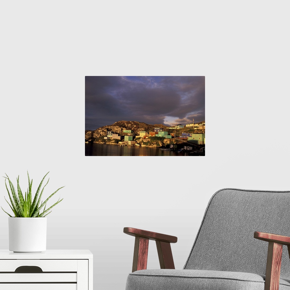 A modern room featuring NA, Canada, Newfoundland, Rose Blanche.Village view from harbor