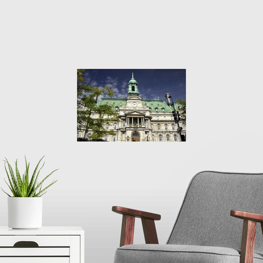 A modern room featuring Canada, Quebec, Montreal. Heart of Old Montreal, Jacques Cartier Square, City Hall. IMAGE RESTRIC...