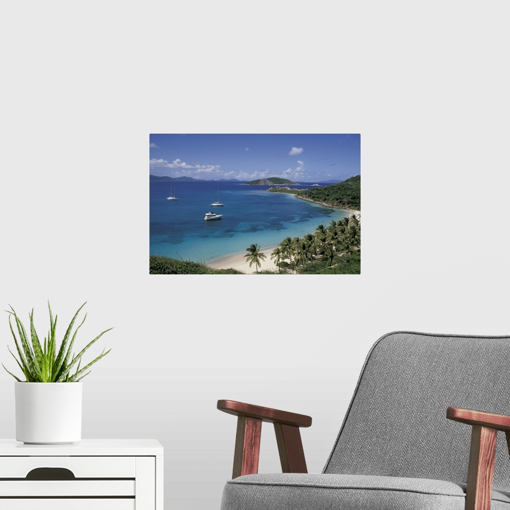 A modern room featuring Caribbean, British Virgin Islands.View of Peter Island