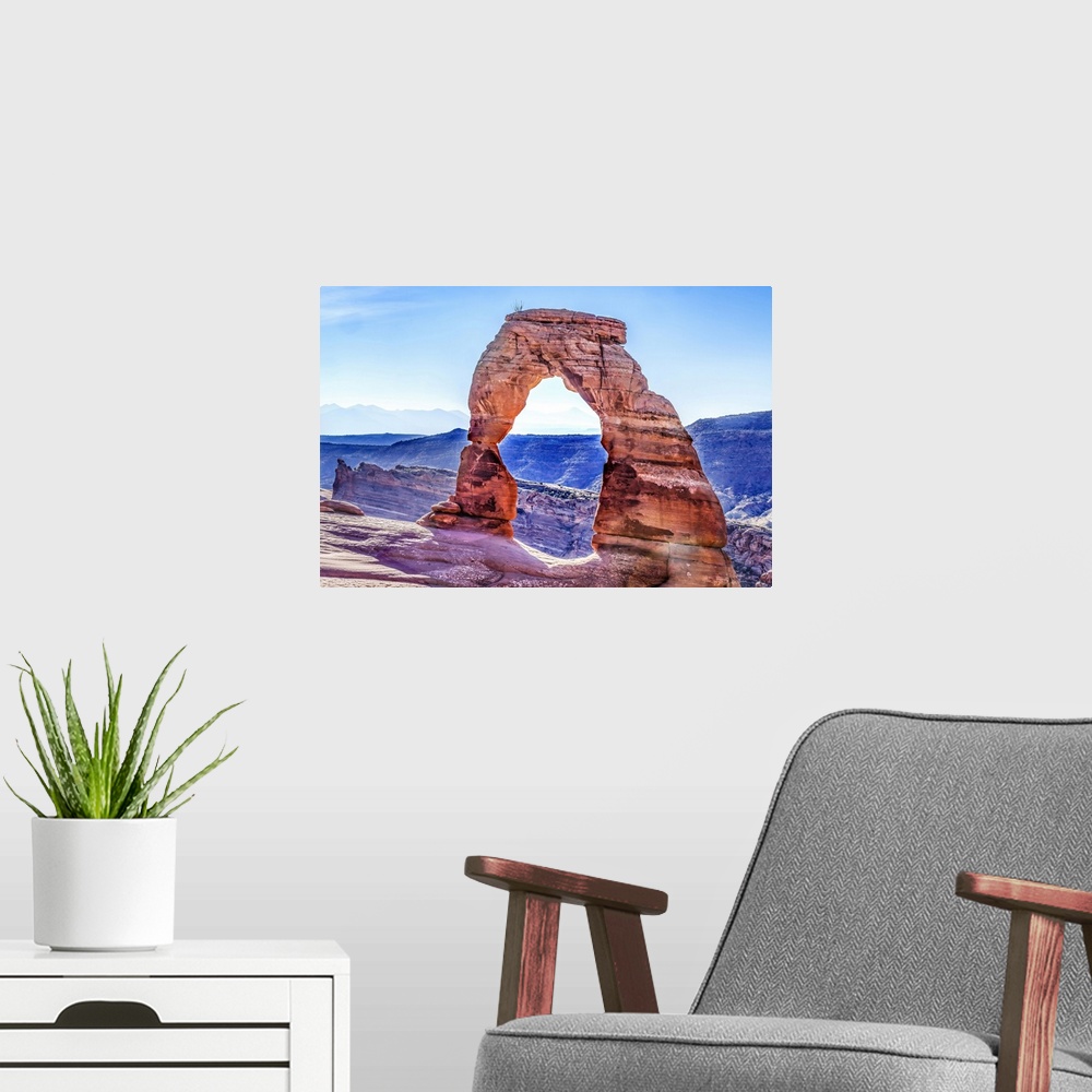 A modern room featuring Delicate Arch, Arches National Park, Moab, Utah, USA.