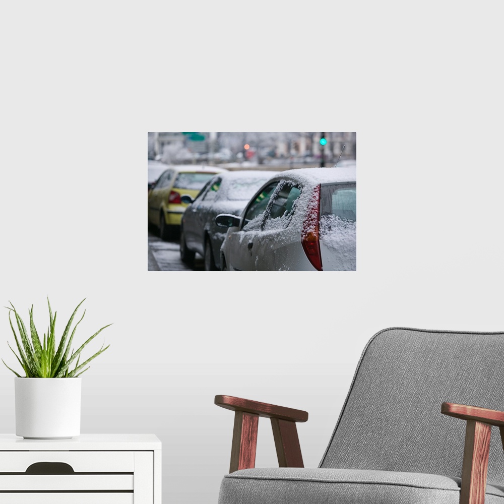 A modern room featuring France, French Alps (Isere), Grenoble, Snow Covered Cars