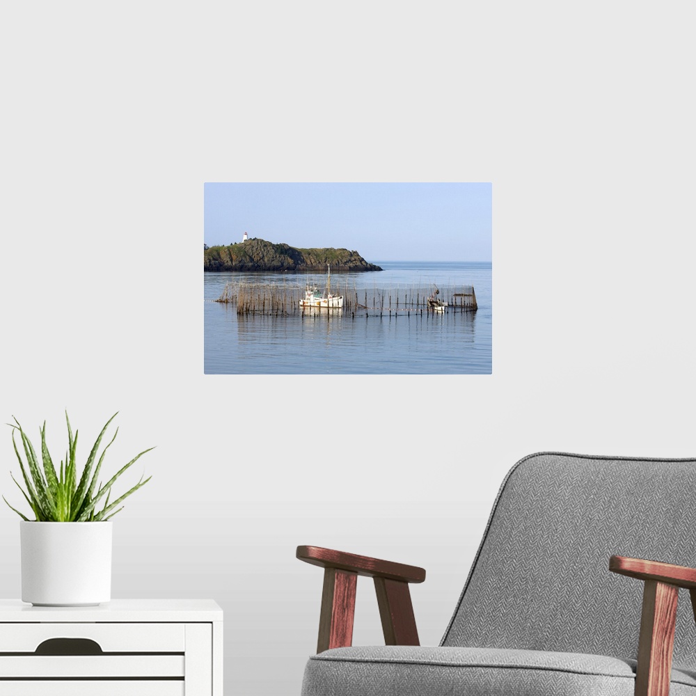 A modern room featuring Herring Weir and Swallow Tail Lighthouse, Grand Manan Island, New Brunswick, Canada