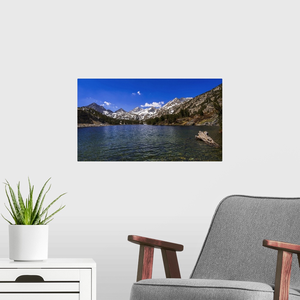 A modern room featuring Long Lake in the Little Lakes Valley, John Muir Wilderness, California, USA.