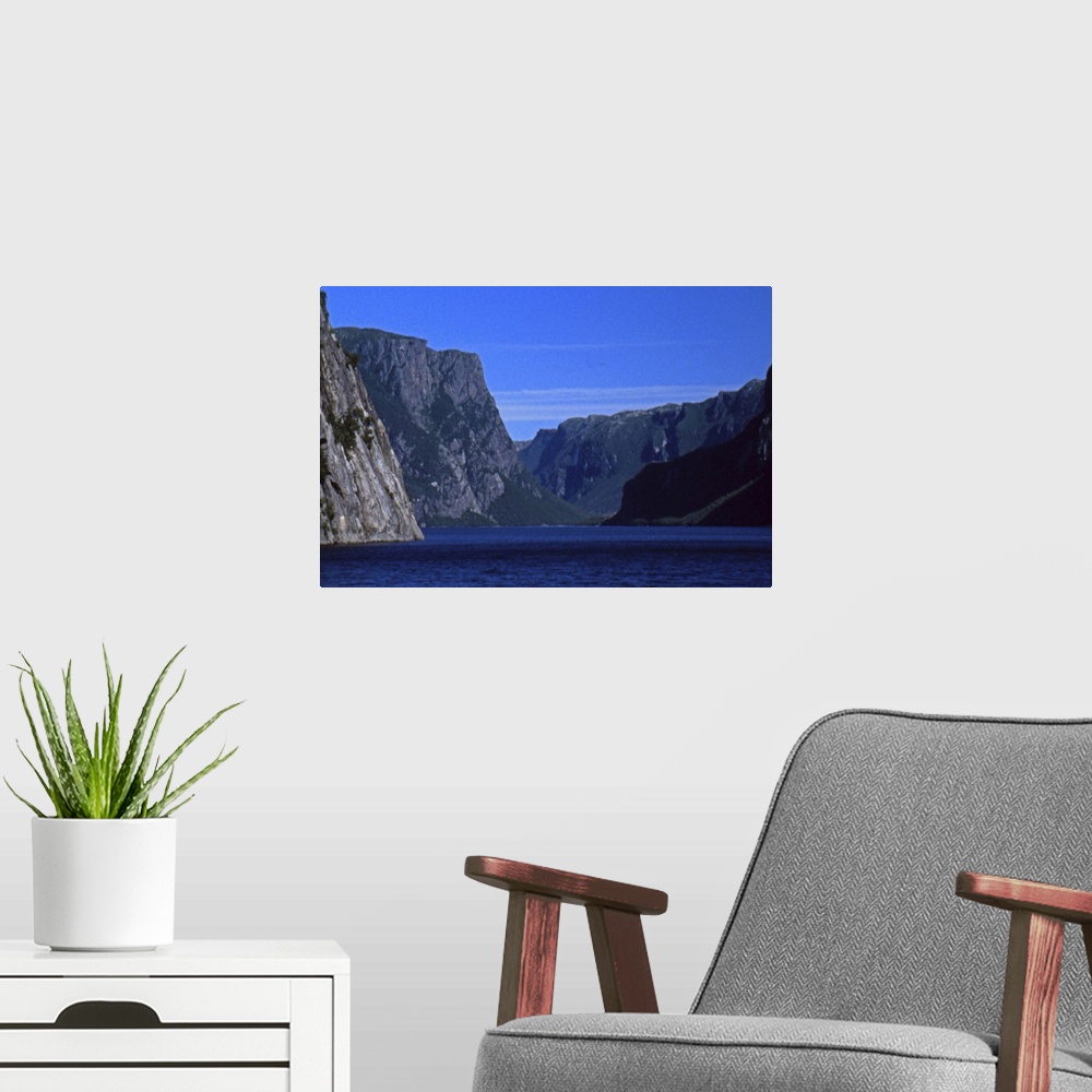 A modern room featuring North America, Canada, Newfoundland, NOrthern Peninsula, Gros Morne National Park, entry to Park ...