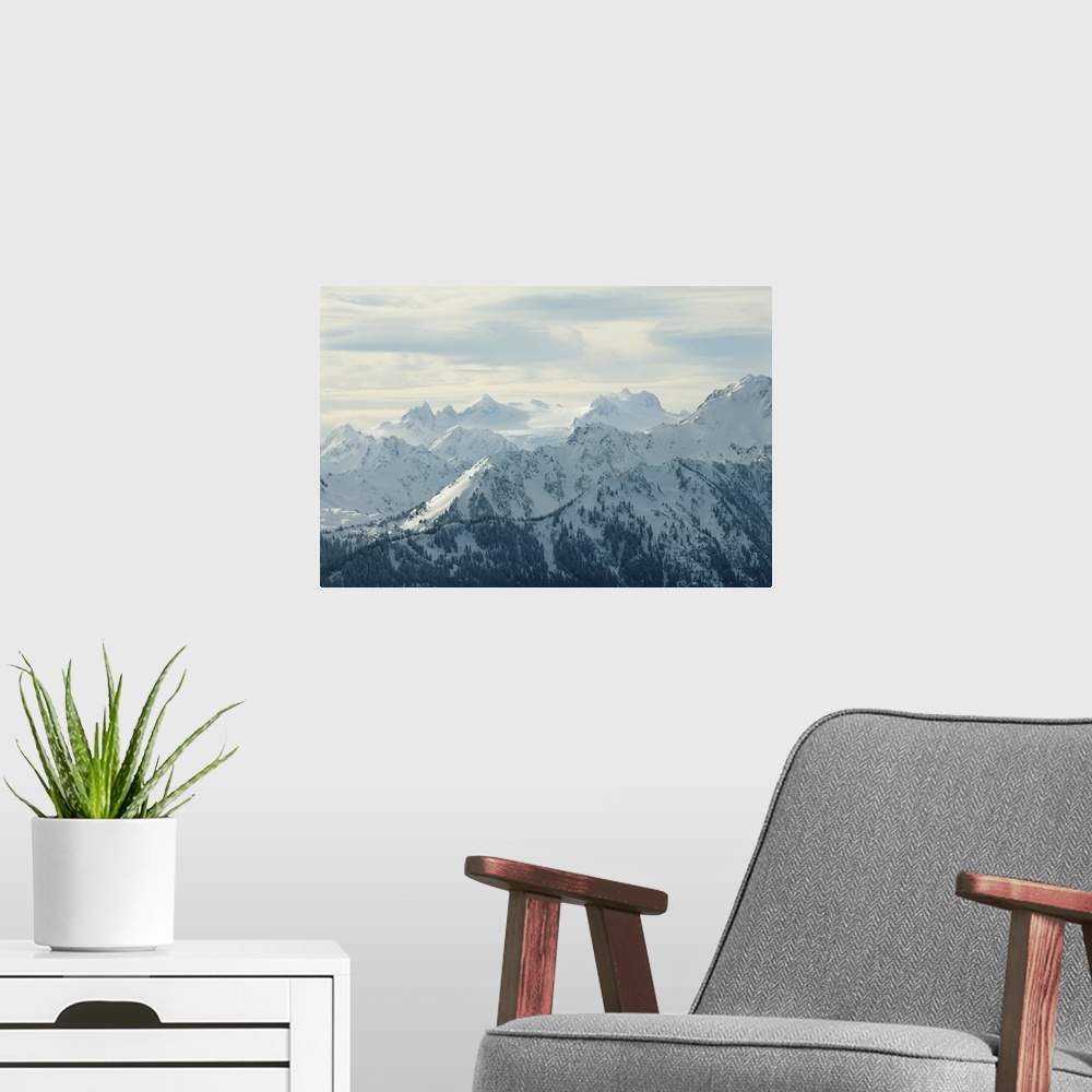 A modern room featuring Washington, Olympic National Park.  Olympic Mountains viewed from Hurricane Ridge. Mount Olympus ...