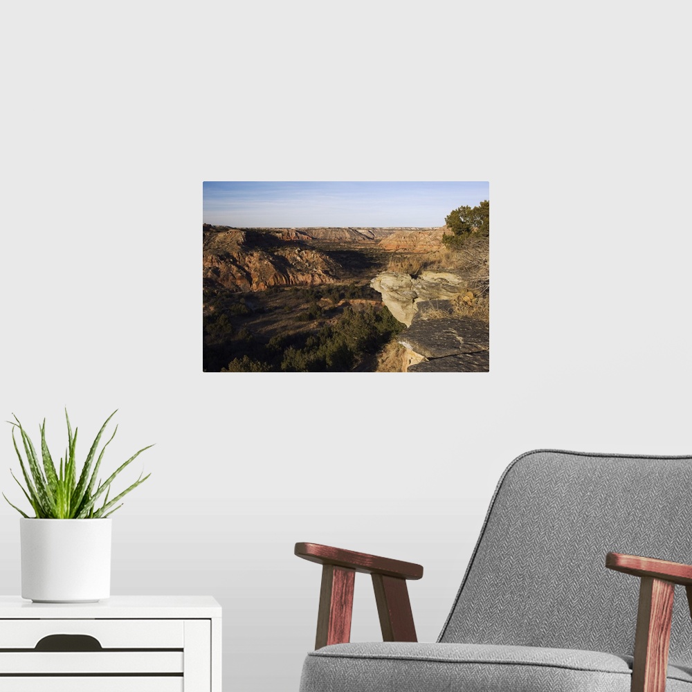 A modern room featuring Palo Duro Canyon, Palo Duro Canyon State Park, Canyon, Panhandle, Texas, USA, February 2006