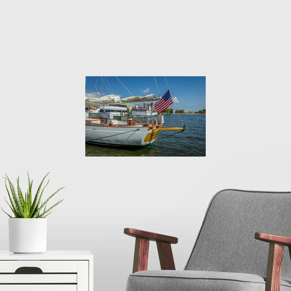A modern room featuring Sailing in the Chesapeake Bay off historic Annapolis, Maryland.