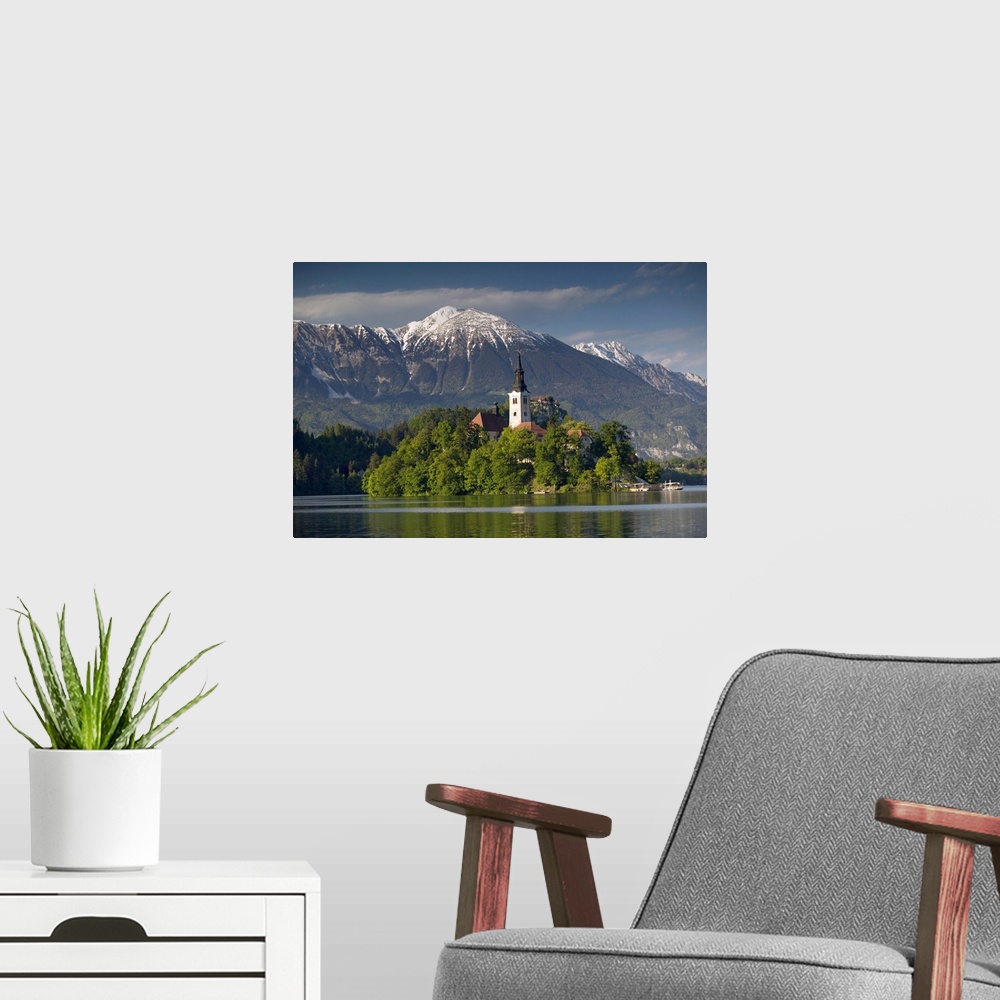 A modern room featuring SLOVENIA-GORENJSKA-Bled:.Lake Bled Island Church