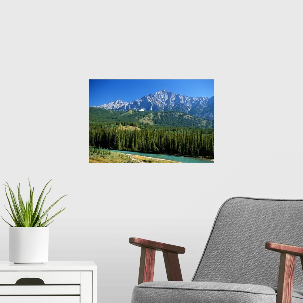 A modern room featuring The Canadian Rockies in Banf National Park, Canada...canadian rockies, banf national park, mounta...
