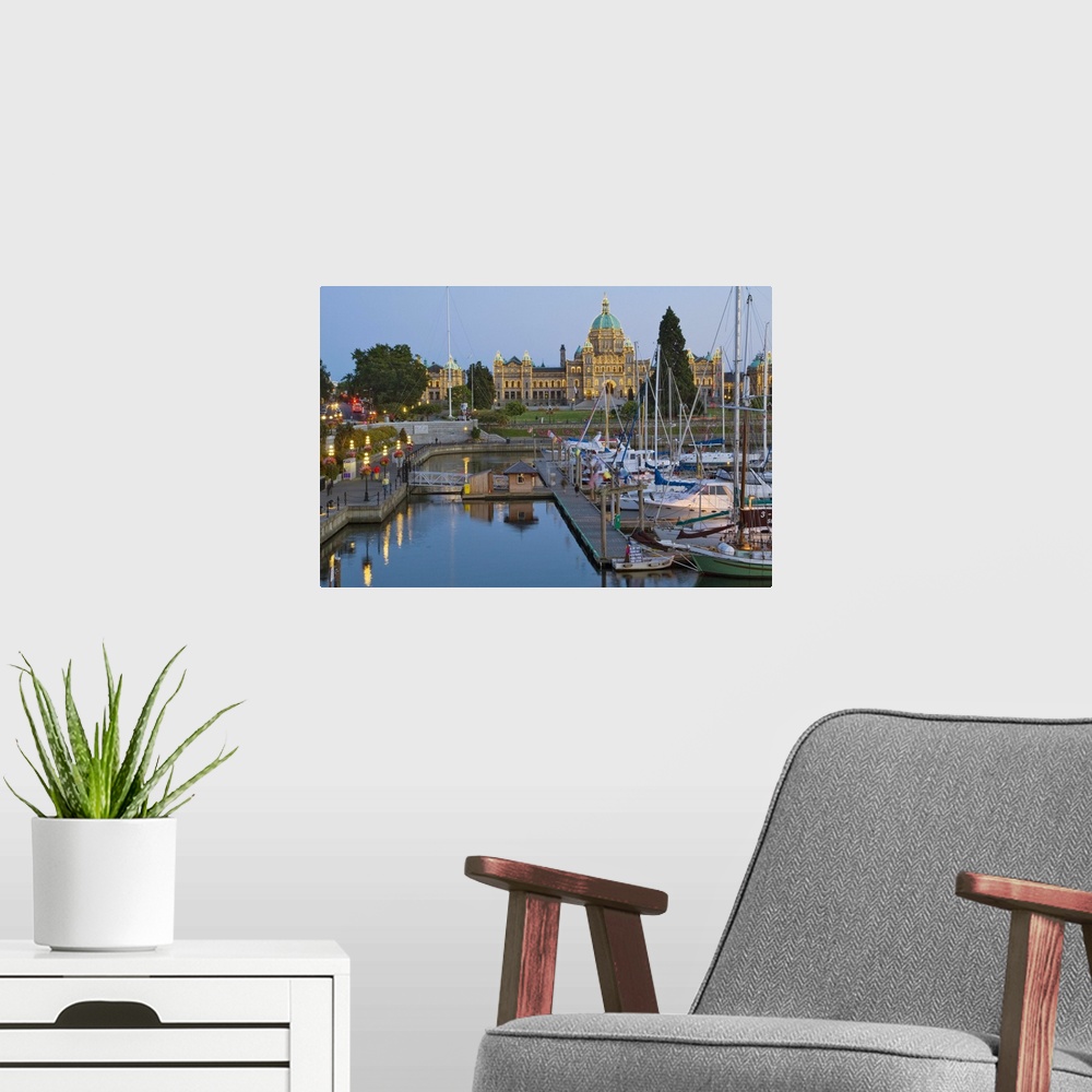 A modern room featuring The inner harbour at Victoria British Columbia